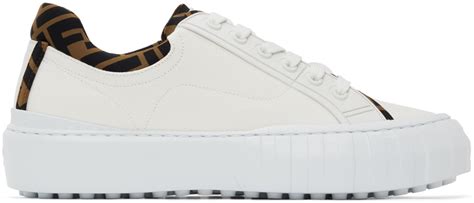 white sneakers fendi|fendi white canvas sneakers.